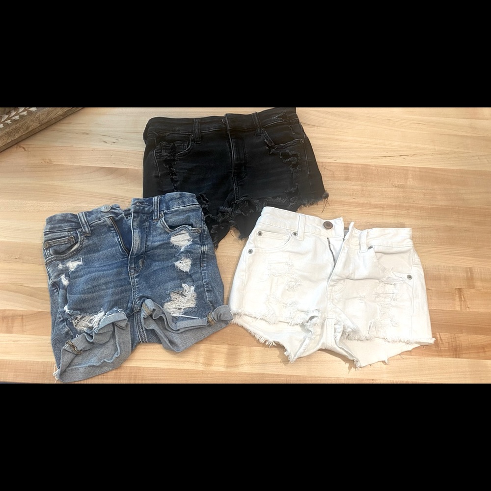 Excellent used condition American Eagle ripped shorts… Price is for all three